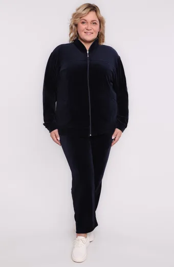 Tuta in velluto blu navy