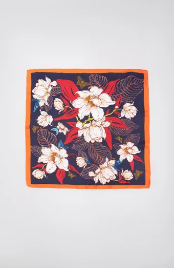 foulard arancione e blu navy