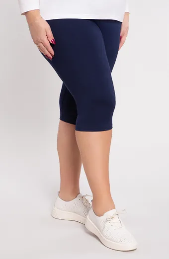 leggings blu navy a vita alta 3/4