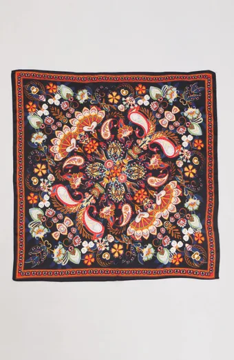 foulard blu navy e arancione