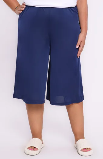 Pantaloni a mezza gonna blu navy Mewa