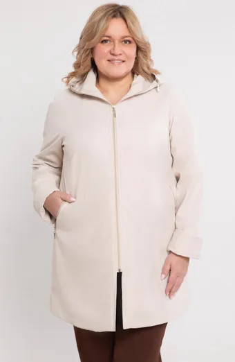 Giacca con cappuccio beige