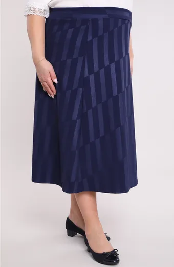 Gonna blu navy con righe verticali