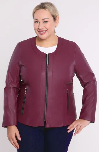 giacca in ecopelle bordeaux