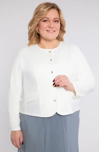 Giacca bianca con bottoni decorativi