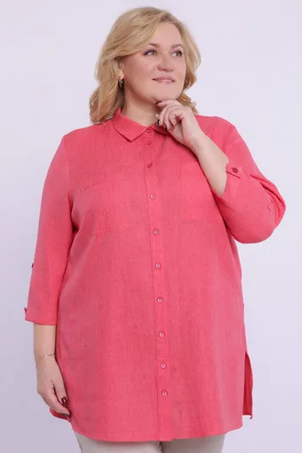 camicia rosa con tasca