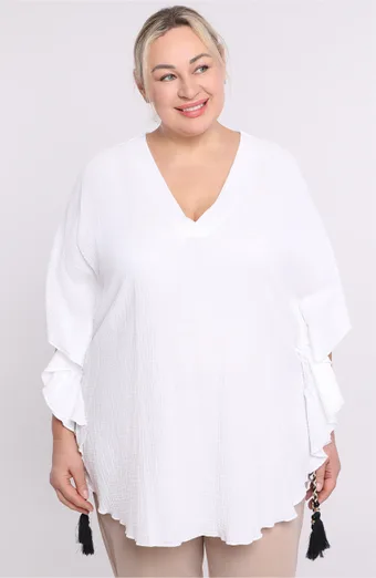 Tunica bianca tipo poncho