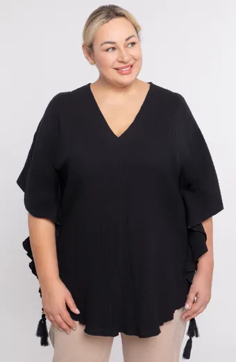 Tunica nera tipo poncho