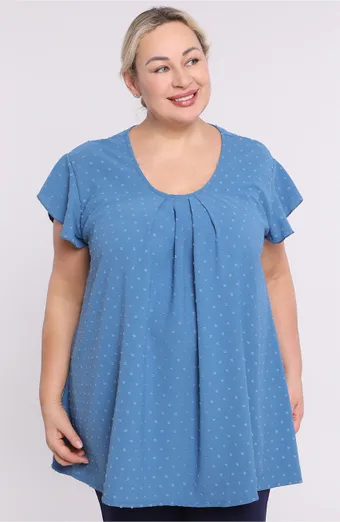 Tunica blu con cravatta