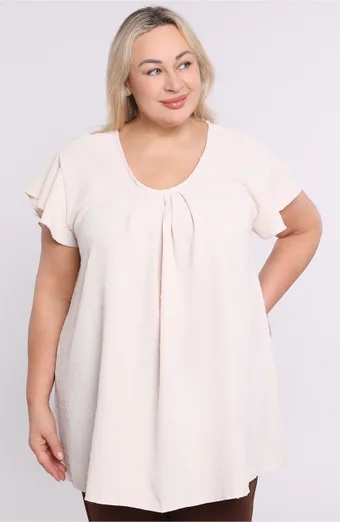 Tunica beige con lacci