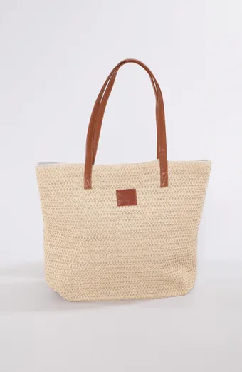 borsa intrecciata beige chiaro