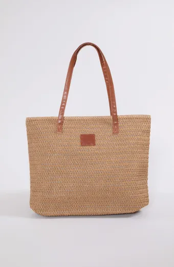 borsa intrecciata beige scuro