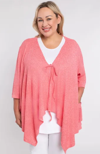 Maglione corallo con tasca