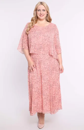 Abito leopardato in chiffon rosa