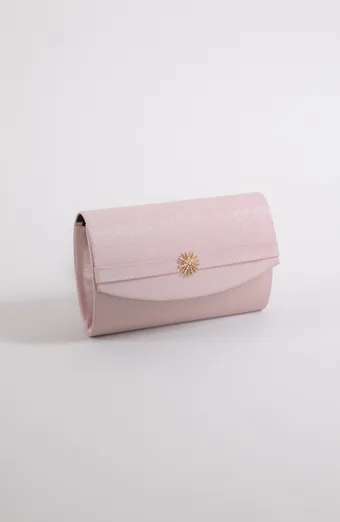 pochette in perle rosa con decorazione