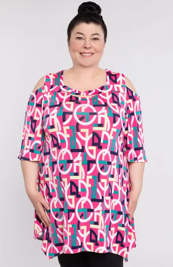 Tunica con motivo geometrico rosa