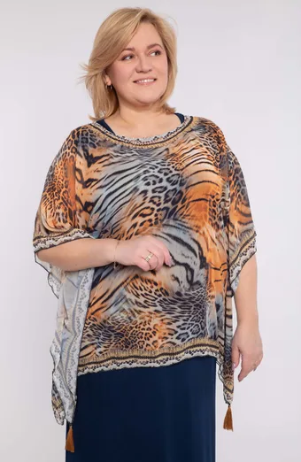 Poncho con motivo tigre