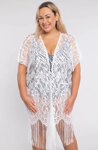poncho bianco traforato