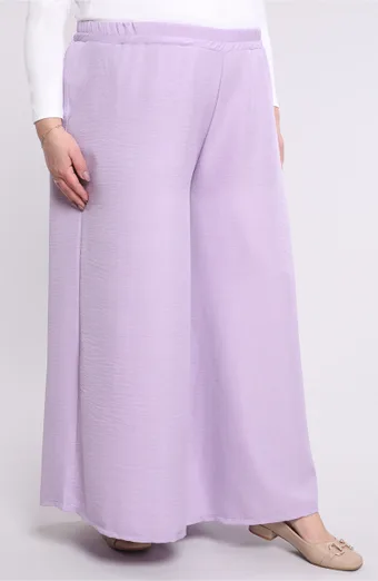 Pantaloni larghi viola chiaro