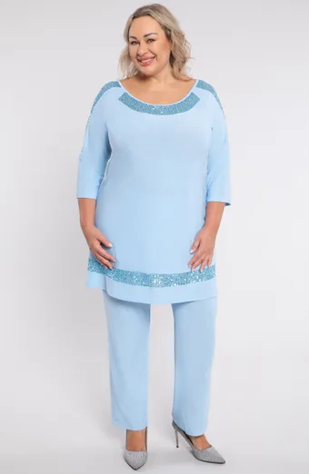 coordinato blu con paillettes
