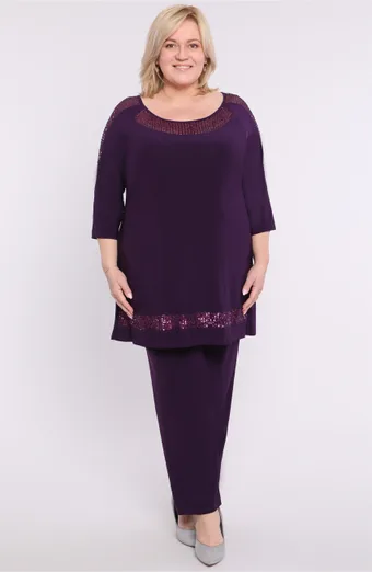 coordinato viola con paillettes