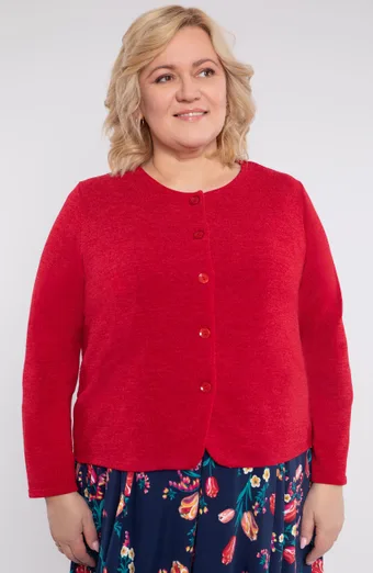 maglione rosso abbottonato