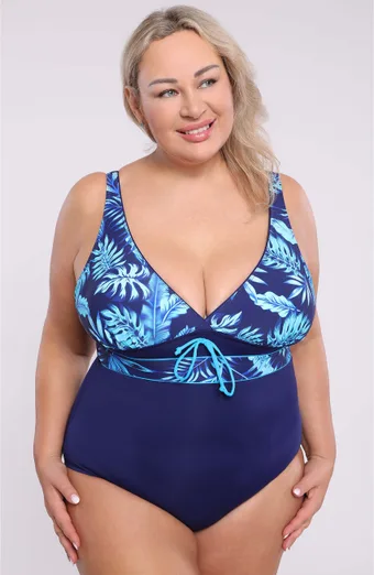 costume da bagno intero con foglie di fiordaliso