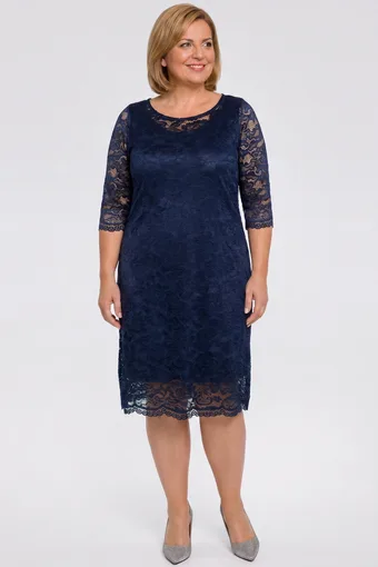 Abito blu navy con pizzo
