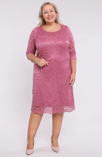 Abito rosa con pizzo