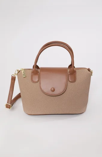 Borsa in tessuto marrone