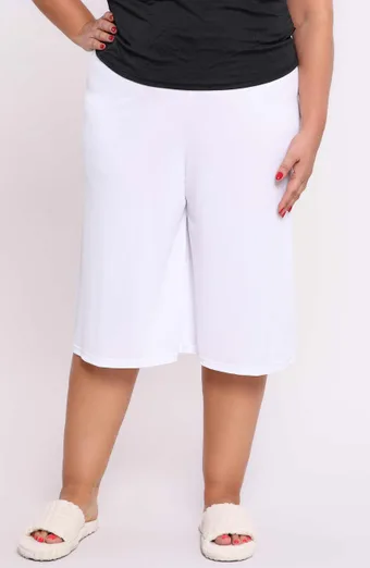 Pantaloni a mezza gonna Mewa di colore bianco
