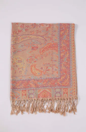 Sciarpa fantasia beige scuro