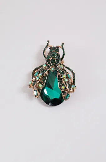 Spilla scarabeo verde