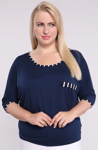 camicetta a righe blu navy