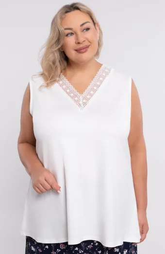 Top ecrù con pizzo