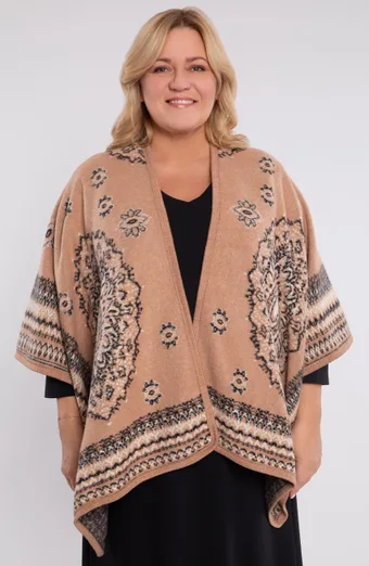 poncho caldo beige