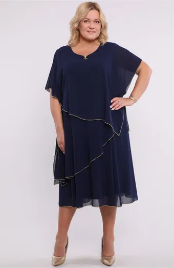 Abito blu navy con finiture dorate