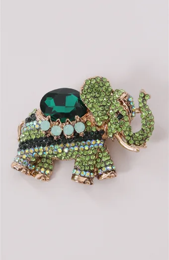 Spilla a forma di elefante verde