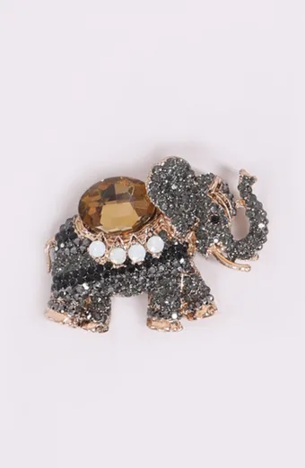 Spilla a forma di elefante grigio