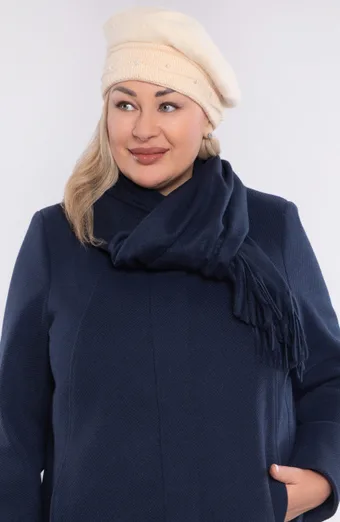 Cappello in misto angora color crema