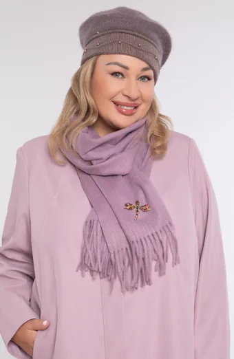 Cappello in misto angora marrone