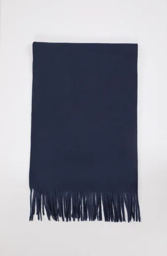 Sciarpa blu navy con lana