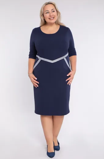 Abito blu fiordaliso con pizzo