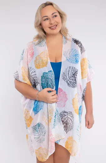 Cardigan con foglie colorate