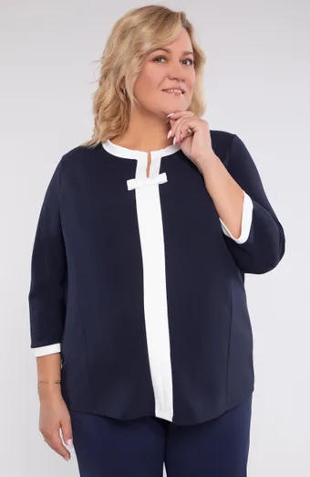 Top floreale blu in cotone