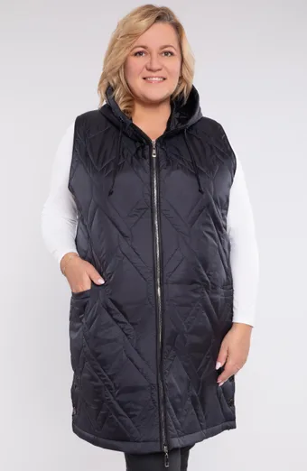 Gilet in grafite con motivo in rilievo