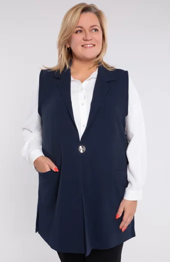 gilet navy con tasche