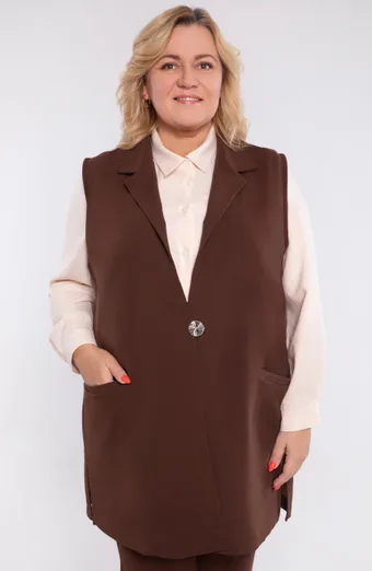 Gilet marrone con tasche