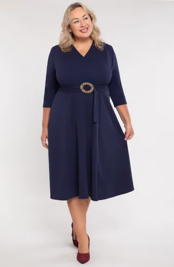 Abito blu navy con cintura