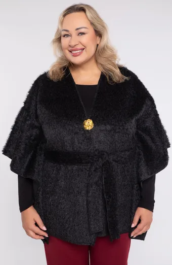 Mantello nero con cintura
